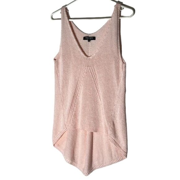 Vivian Shyu Italy Women's Pink Knit V-Neck Tank High-Low Hem NWOT Size Medium - Picture 4 of 11